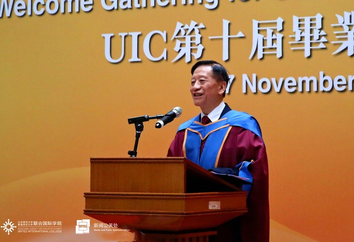 Prof Ng Ching Fai shares his wise words with the graduates